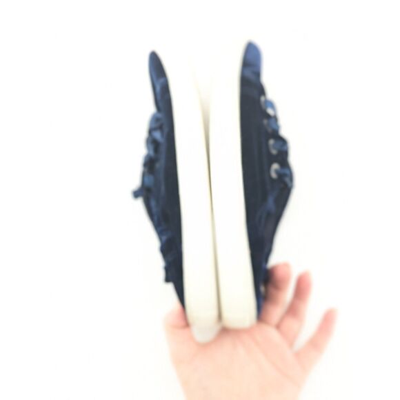 Steve Madden Jane Blue Velvet Satin Ribbon Laces Stretch Heel Sneakers Size 7 - Picture 3 of 10